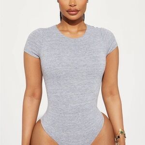 Gray Short Sleeve Bodysuit